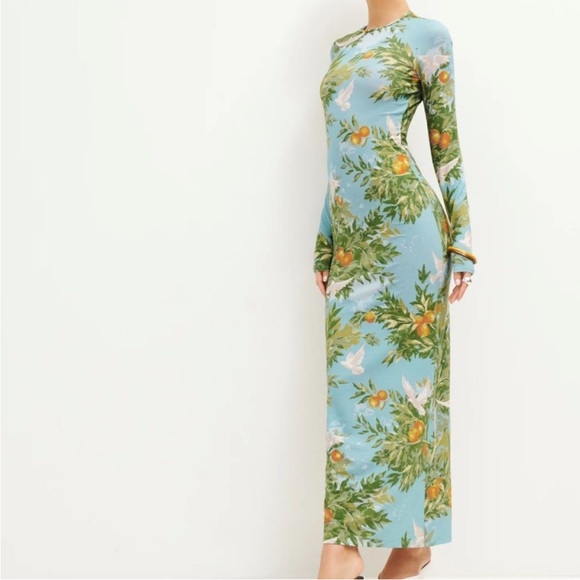 RARE REFORMATION Tommie Knit Dress Villa Livia Blue Women’s Size XL - Picture 3 of 11